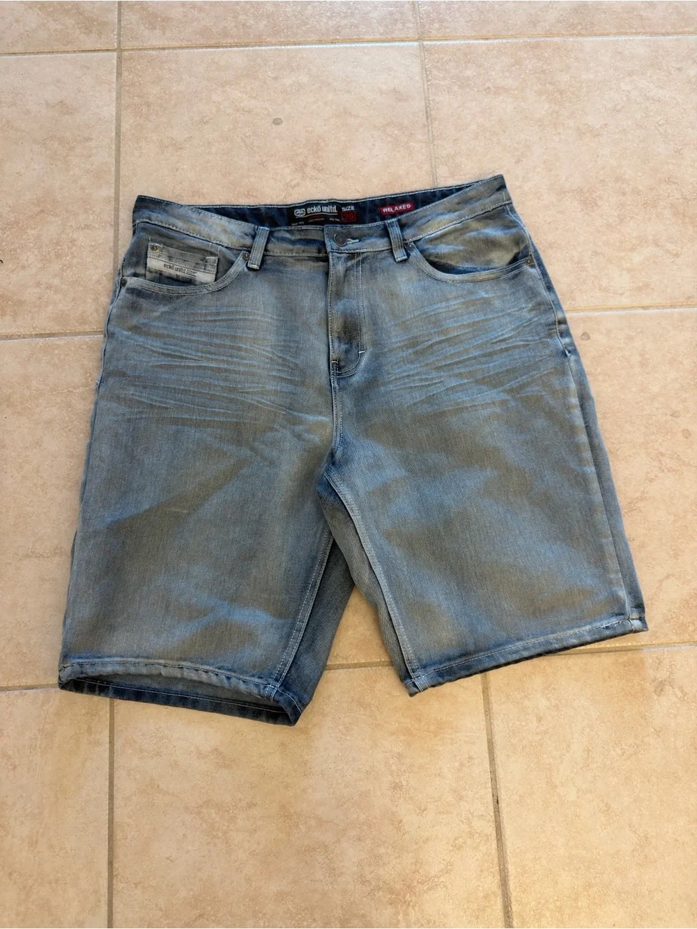 Ecko Unlimited Light Blue Denim Jean Shorts